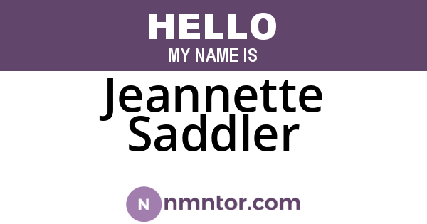 Jeannette Saddler