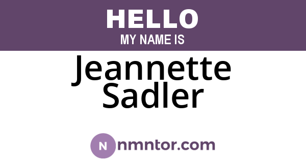 Jeannette Sadler