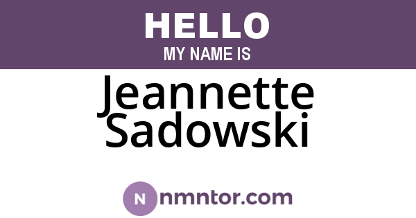 Jeannette Sadowski