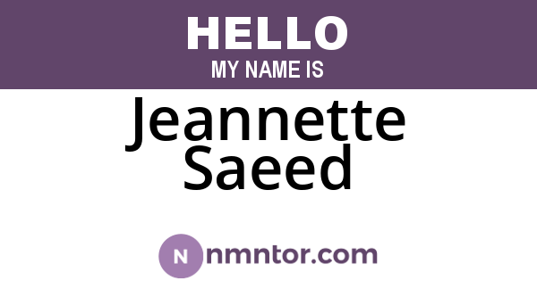 Jeannette Saeed