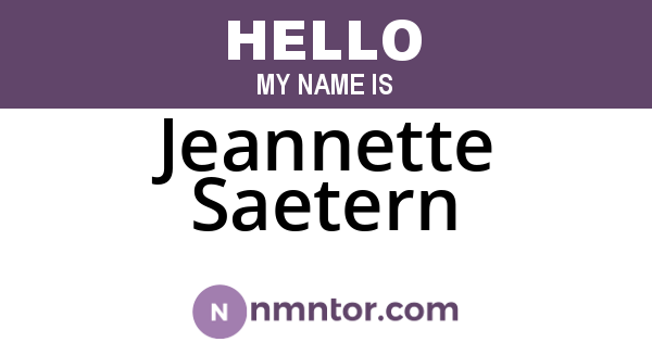 Jeannette Saetern