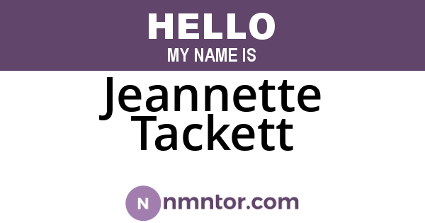 Jeannette Tackett
