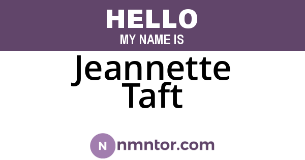 Jeannette Taft