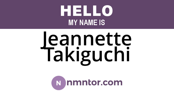 Jeannette Takiguchi