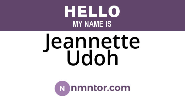Jeannette Udoh