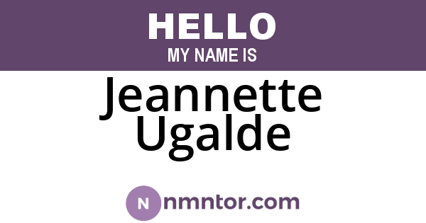 Jeannette Ugalde