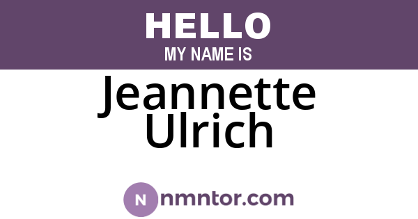 Jeannette Ulrich