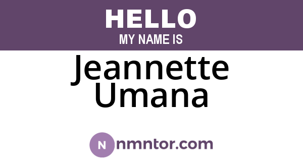 Jeannette Umana