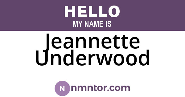 Jeannette Underwood