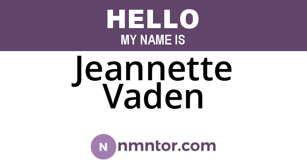 Jeannette Vaden