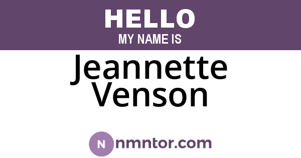 Jeannette Venson