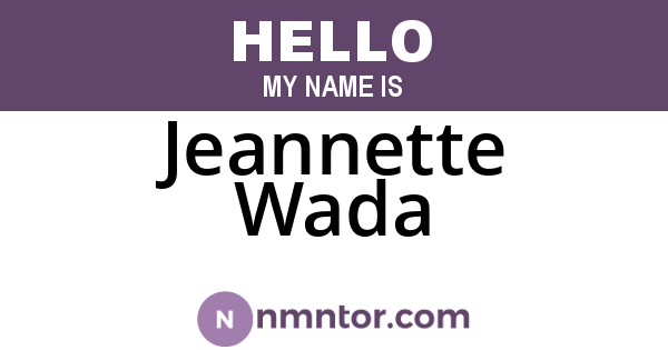 Jeannette Wada