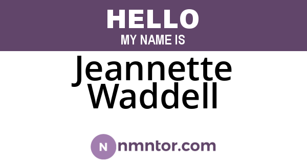 Jeannette Waddell