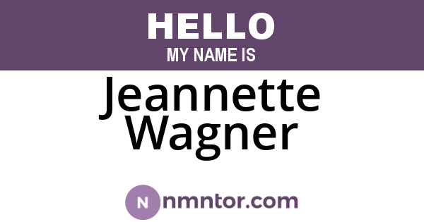 Jeannette Wagner