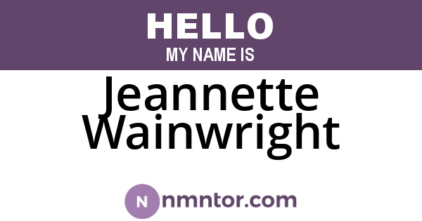 Jeannette Wainwright