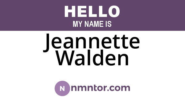Jeannette Walden