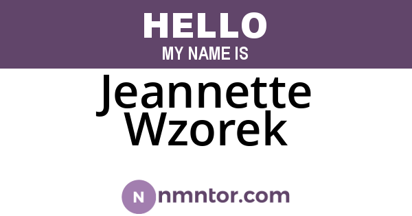 Jeannette Wzorek