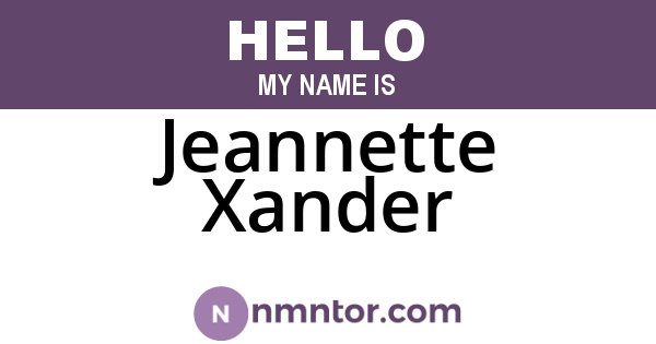 Jeannette Xander