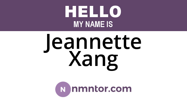 Jeannette Xang