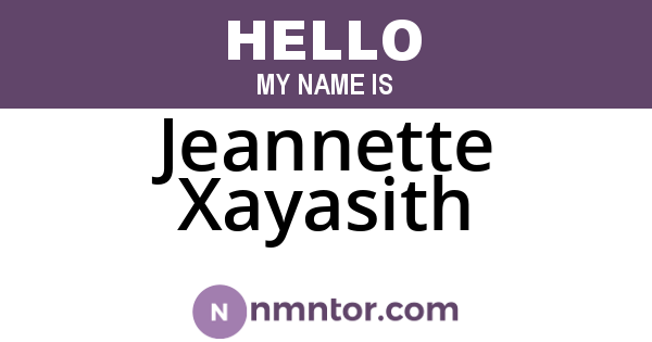 Jeannette Xayasith