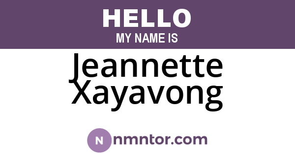 Jeannette Xayavong