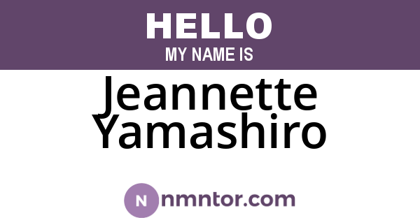 Jeannette Yamashiro