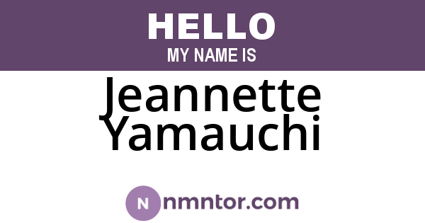 Jeannette Yamauchi