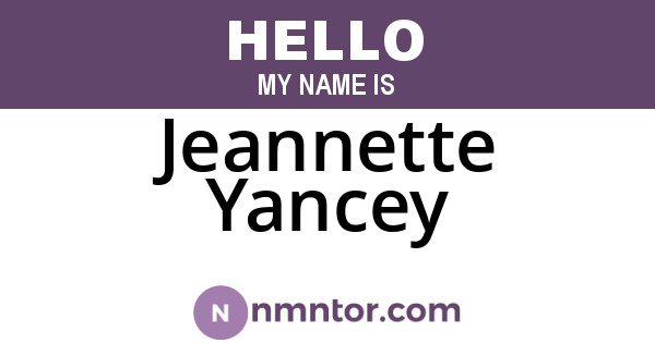 Jeannette Yancey