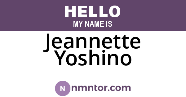 Jeannette Yoshino