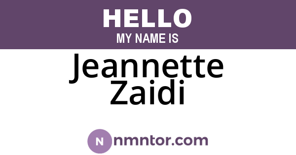 Jeannette Zaidi
