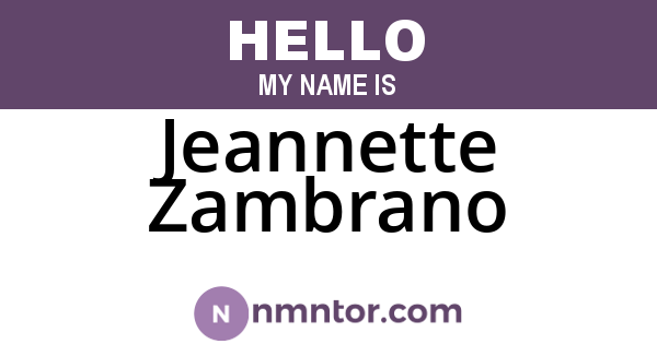 Jeannette Zambrano