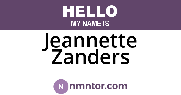 Jeannette Zanders