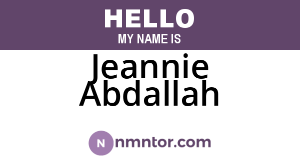 Jeannie Abdallah