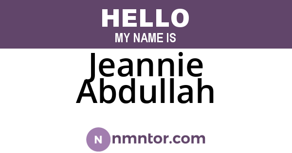 Jeannie Abdullah
