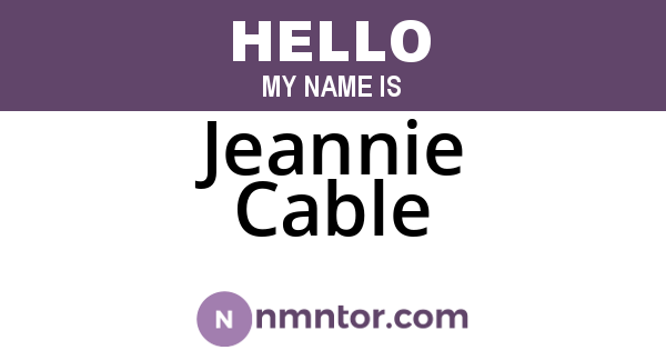 Jeannie Cable
