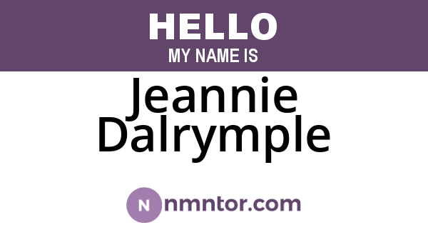 Jeannie Dalrymple