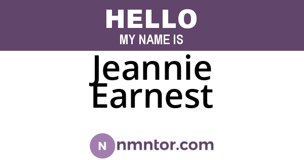 Jeannie Earnest