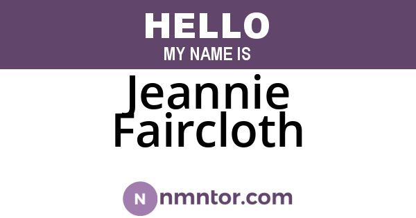 Jeannie Faircloth