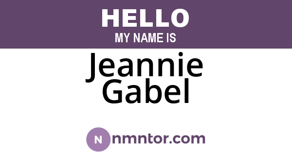 Jeannie Gabel