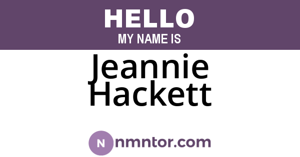 Jeannie Hackett