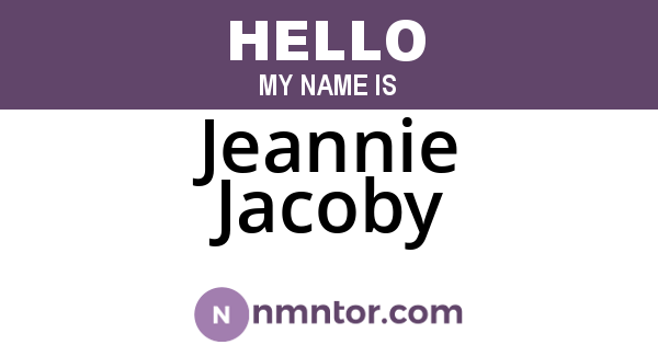 Jeannie Jacoby