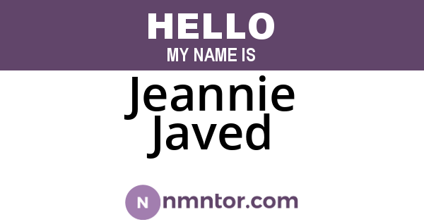 Jeannie Javed