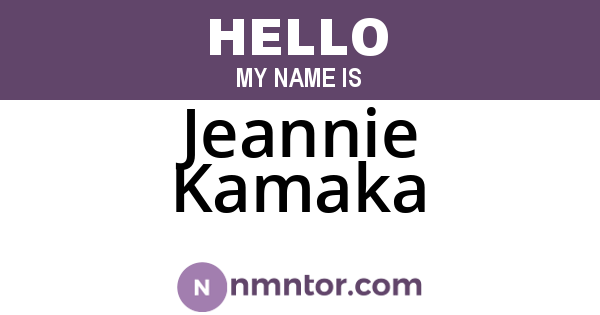 Jeannie Kamaka