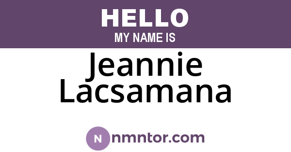 Jeannie Lacsamana