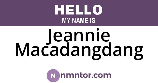 Jeannie Macadangdang