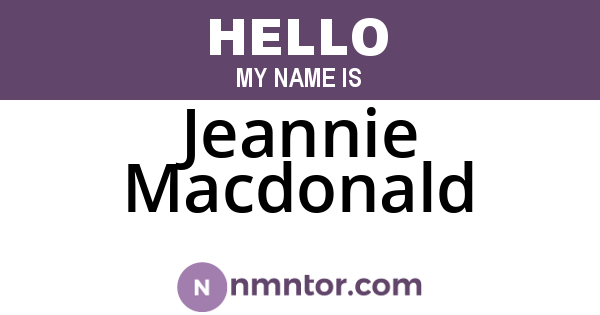 Jeannie Macdonald