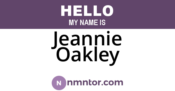 Jeannie Oakley