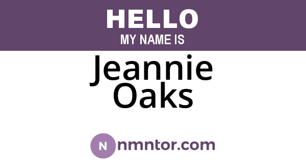 Jeannie Oaks