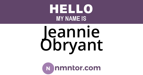 Jeannie Obryant
