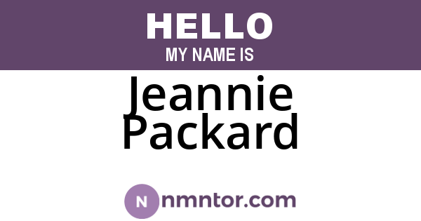 Jeannie Packard